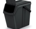 Szemétkosár szett  Sortibox 3 x 25 l fekete  -  színes bedobónyílással