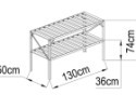 Alumínium állvány LANITPLAST 130x50 cm 2 db polccal ezüst GSB2