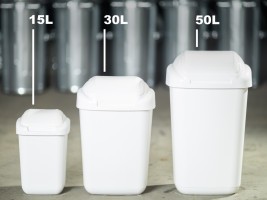 FEREX Műanyag szemetes kosár fehér 50 l