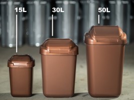 FEREX Műanyag szemetes kosár réz színű 30 l
