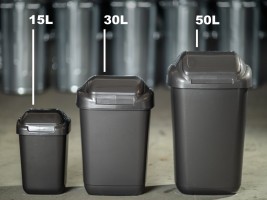 FEREX Műanyag szemétkosár fém grafit színű 50 l