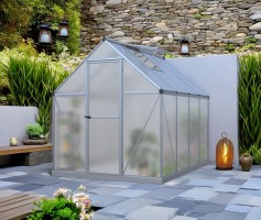 Üvegház LANITPLAST SARANA 6x8 PC 4 mm ezüst színű