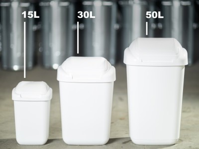 FEREX Műanyag szemetes kosár fehér 50 l